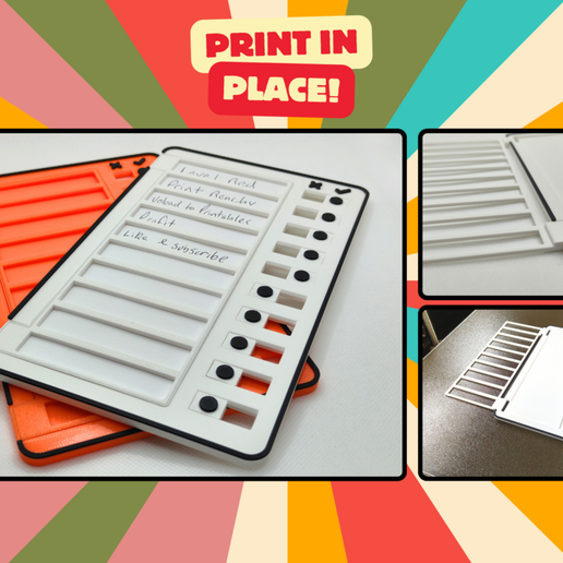 Print in place checklist / to-do board - Insert your paper and close!