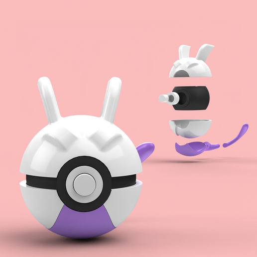 Veilleuse Pokémon Pokéball LED Avec Mewtwo - Fonctionne Sur Piles