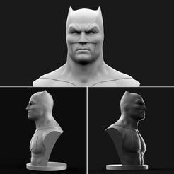 Ads8ız.jpg Free OBJ file Batman Bust・Design to download and 3D print