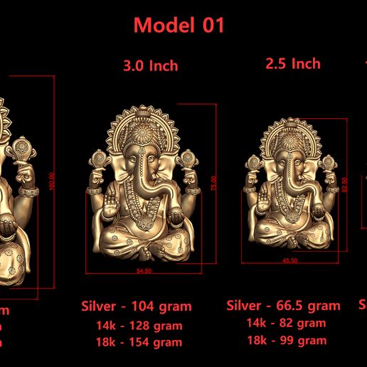 Ganesh Ji Model 01 Light Weight  Models in All Sizes 3D model