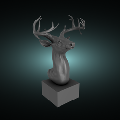 Deer-head-1.png STL file Deer head ver 1・3D printing template to download, EvoXizer