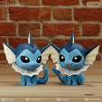 vaporeon_gleam.png vaporeon chibi 2 models easy to print cute