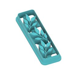 bookmark_with_flowers1.jpg cutter for polymer clay, bookmark with leaves #1