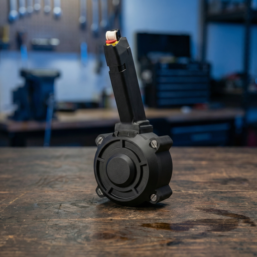 Tactical Drum Magazine Style Lighter Case w/ Internal Storage (STEP INCLUDED)