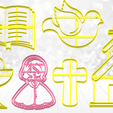comunion 1.png STL file cookie cutter communion set・Template to download and 3D print