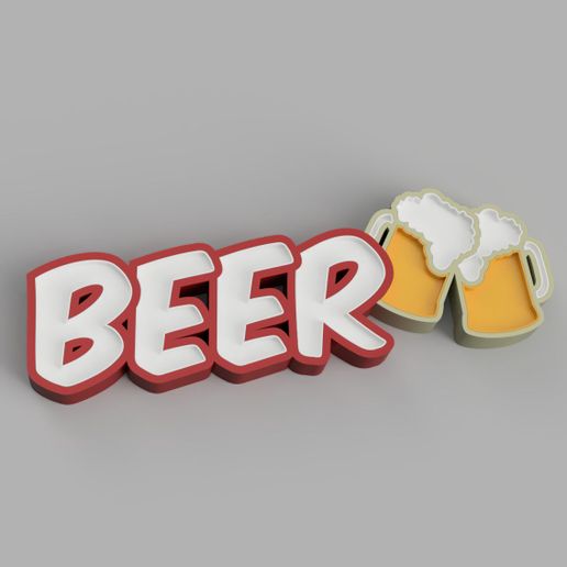 NAMELED BEER (MUGs) - LED LAMP WITH NAME 3D model