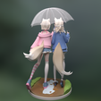 FUWAMOCO_BackView.png FuwaMoco in the rain