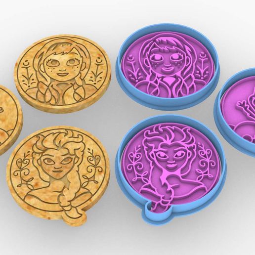 Frozen cutter set - elsa ana 3D model