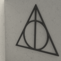 Render-1.png STL file Harry Potter Relics wall decoration ornament with ornament・Template to download and 3D print