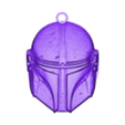 Star wars helmet ornament-thicker version.stl Star Wars Helmet Ornament / Mandelorian helmet decor / ornement / keychain / earrings/ magnet / star wars decoration