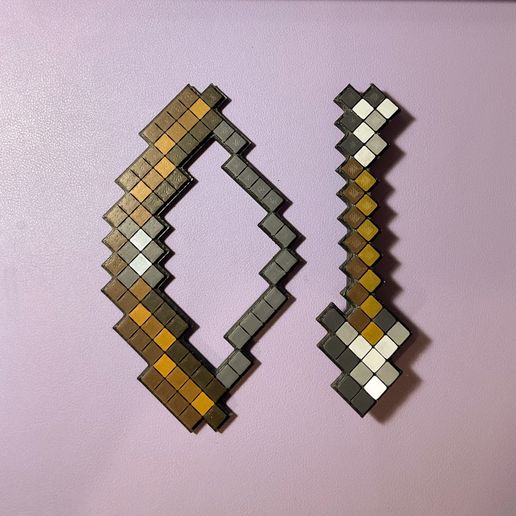 HAIR CLIP - MINECRAFT BOW AND ARROW 3D model