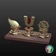 Tirupati-Balaji-Tirumala-Venkateshwara-swamy-tilak-3d-logo-emblem-1.png-11.png Elegante Tirupati Balaji Símbolo Sagrado Set | Chakra Tilak Shankh Emblema Trio | Vaishnav Hindu Decor | Dashboard Car Emblem Temple STL | 8" / 203 Mm