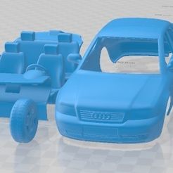 Audi-A4-Sedan-1999-Cristales-Separados-1.jpg 3D file Audi A4 Sedan 1999 Printable Car・3D print design to download