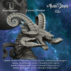 Cancer-Dragon-Angled-View.png 3D file Cancer Zodiac Dragon・3D printer design to download, Imagin3Designs