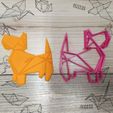 perro.jpg paper dog - origami COOKIE CUTTER - CUTTER PLATE OF GALLETS OR FONDANT westie terrier - 8cm