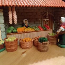 IMG_20230205_190652.jpg STL file Vegetable seller decoration for santon, diorama etc・3D printing model to download