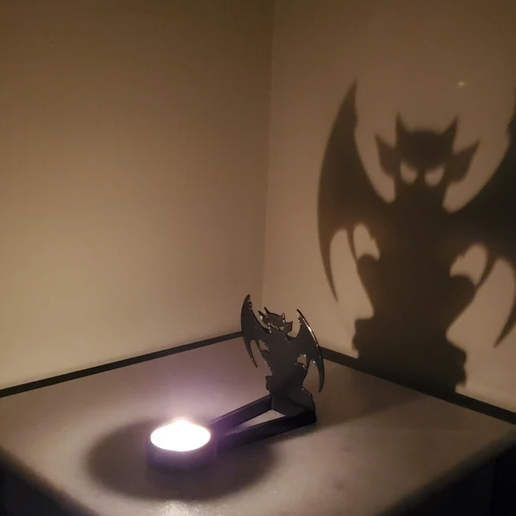 3D file SHADOW PROJECTOR demon gargoyle horror - HALLOWEEN DECORATION 📽 ...