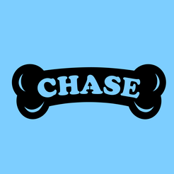 paw-patrol-chasse-bone-blue.png Paw Patrol Chase Bone with Name 2D Wall Decoration