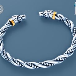 0003.jpg Geri and Freki Silver band, Fenrir bracelet, Ragnarok viking jewelry, Thor's wolfs arm ring