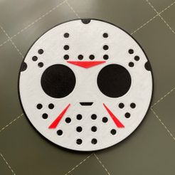 Friday13Jason.jpg Free STL file Friday the 13th Coaster・3D printable model to download