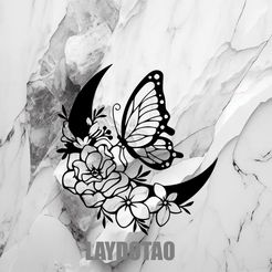 Sin-título.jpg SCHMETTERLING IN EINER BLUMENWIEGE WANDDEKORATION