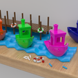 benchy_display2.png AquaWave Display: Stand for 3D Benchy and Umarell