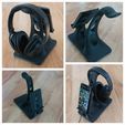 20230924_141105.jpg HEADPHONE STAND WITH PHONE STAND - MODEL 14 - STRUCTURED SURFACE VERSION