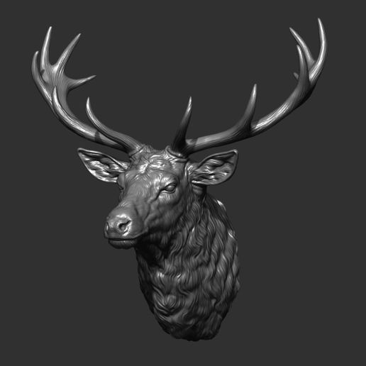 22.jpg OBJ file Deer head・3D printing design to download, guninnik81