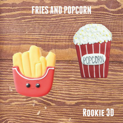 = eta: Pe Tae a tg i ae re ; 7 al 4 in peeeeees ')) ee im! STL file FRIES AND POPCORN COOKIE CUTTER・3D printable model to download