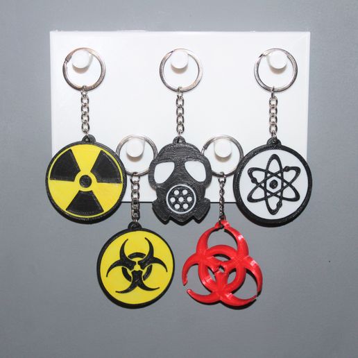 5 Keychain Nuclear 3D model