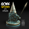 AD_Miniatures_32.png Gonk Gnome Warrior with Spear, Fantasy Tabletop RPG Miniature or Figurine
