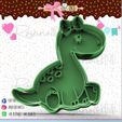 11-Dino-nena-sentada.jpg Dinosaur baby girl sitting cookie cutter - baby dino cookie cutter