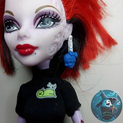 2-2.jpg STL file Replacement earrings for Frankie Stein Wave 1 Monster High・3D printer design to download