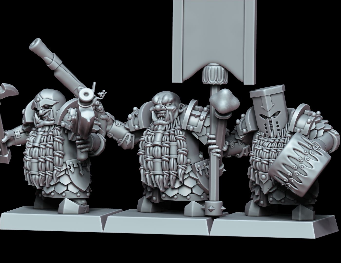 STL file Chaos Dwarf Command Group 2・3D print model to download・Cults