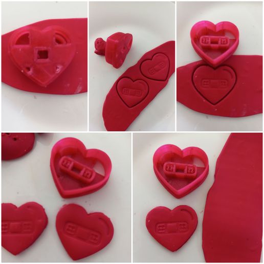 I am so Heartbroken (patched with a plaster) Valentine heart clay cutter 3D model