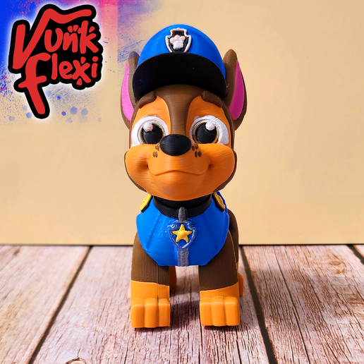 CGImages4.png Paw Patrol Chase MultiColor Flexi Print-In-Place + figure & keychain