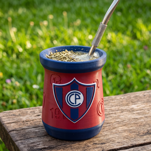 Mate textura Cerro Porteño Paraguay logo en base