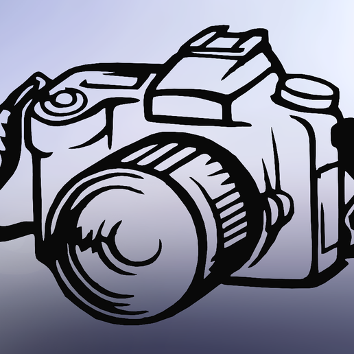 📷 Vintage Camera: Classic Line Art Illustration・ STL File for 3D