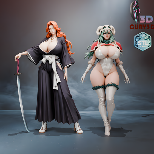 Bleach Rangiku Matsumoto and Nelliel Tu Odelschwanck Anime Figure 3D Print STL
