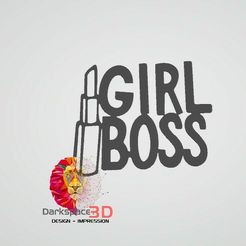 girlboss.jpg STL-Datei girl boss wall art・Vorlage für 3D-Druck zum herunterladen