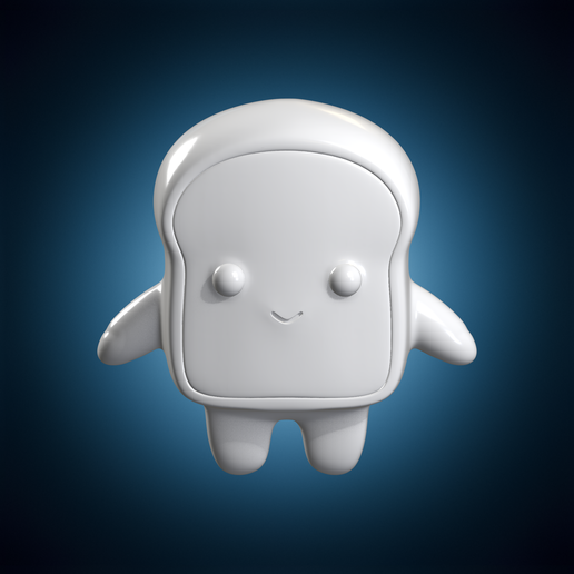 Cute Bread Character 3D Print Model