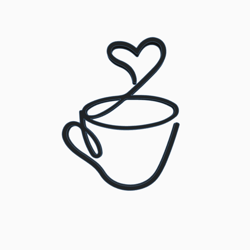 Coffee Cup Sign Wall Art, Minimalist Art Line, Coffee Lovers, silhouette  STL File for 3D printing and CNC machining - Laser cuttingCults