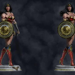 Render2.1.png Файл STL Wonder Woman Pack Model 1 and Model 2 3d Print・Шаблон для 3D-печати для загрузки