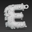 Skull-Themed-E-Letter-Keychain-3D-Print-File-9.jpg Skull-Themed "E" Letter Keychain 3D Print File