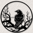 project_20240130_0845578-01.png raven wall art crow wall decor 2d bird decoration animal