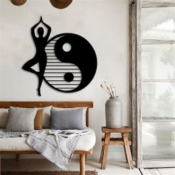 YOGA-yin-yang-mockup-2.jpg STL file Yoga Ying Yang - Wall art・3D printing design to download