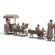 2.921.jpg Street Scene People Bench Vendor Cart for 3D Printing Diorama 3D print model