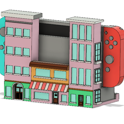 towncityshit-v42.png Archivo STL Base Cityscape para Nintendo Switch・Diseño imprimible en 3D para descargar