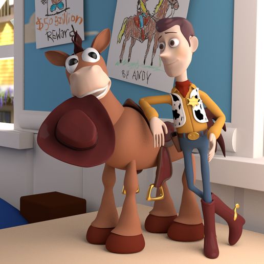 Woody Bullseye Horse Toy Toy Story Woody And Bullseye・ STL File