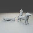 2.png Low polygon dachshund 3D print model  in three poses